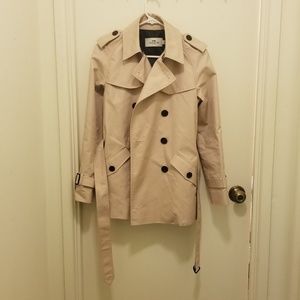 Coach solid short trench coat in quartz